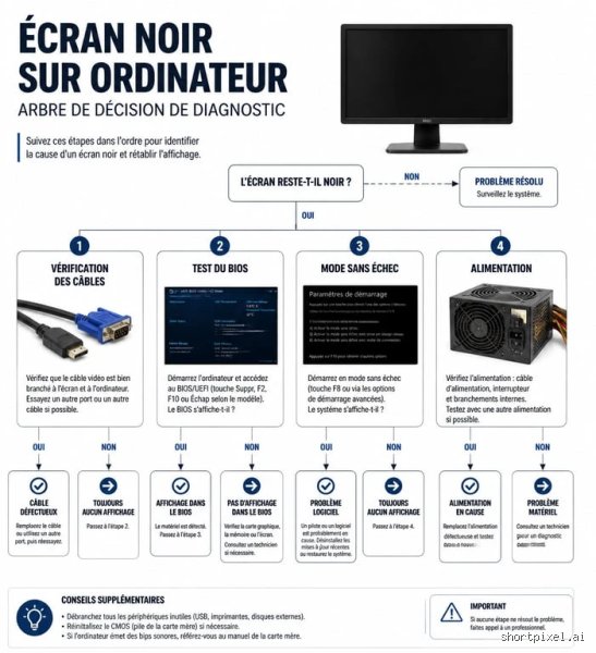 Quelle est la cause d'un écran noir ? Le guide ultime pour diagnostiquer la panne de votre moniteur ou PC