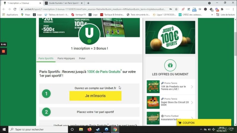 Comment avoir les 100 € sur Unibet ?