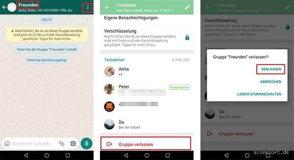 Was bedeutet WhatsApp hat die Gruppe verlassen?
