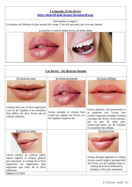 Quels sont les types de bouche ?