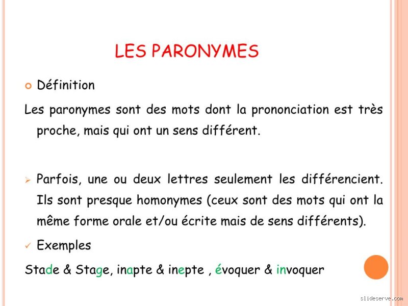 Quel est le paronyme de Brin ?