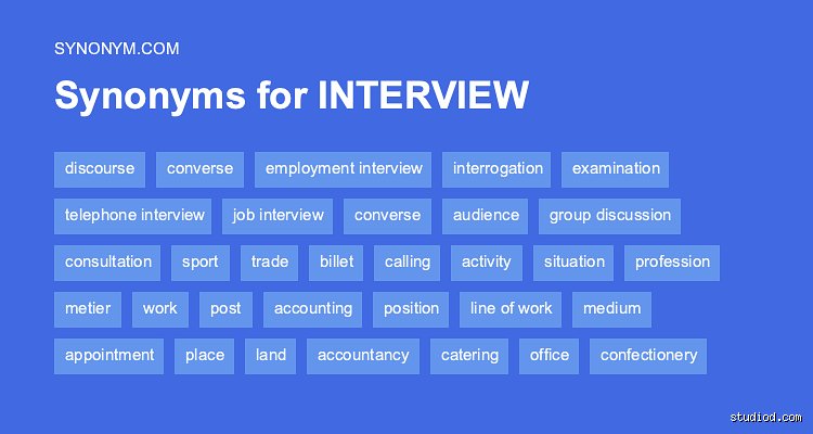 Quel est le synonyme de interview ?