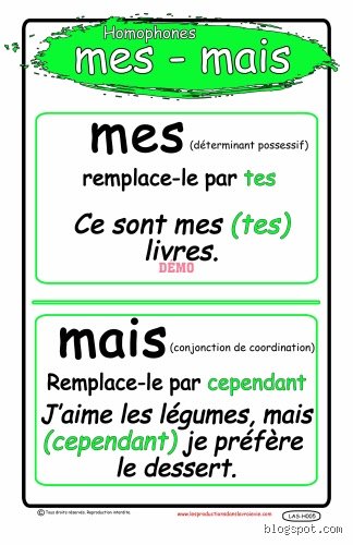 Quelle est la différence entre mes et maïs ?