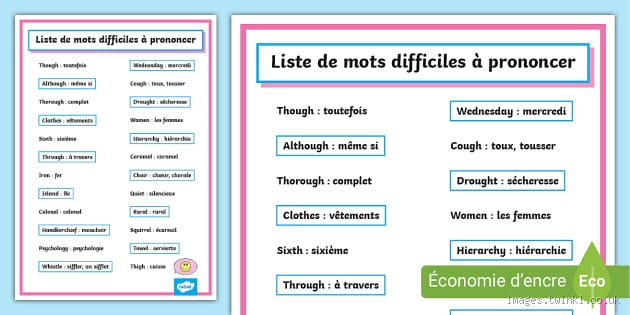 Quel est le mot le plus dur à prononcer en français ?