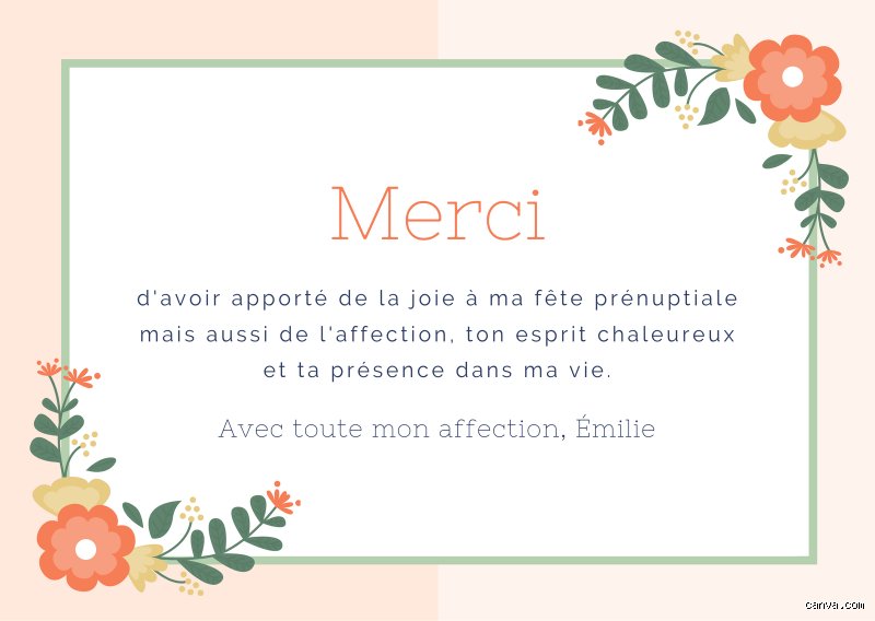 Quels sont les mots de remerciement ?