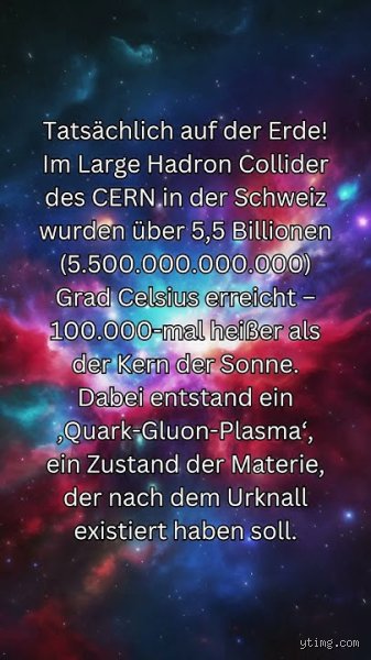 Was war die höchste Temperatur im Universum?
