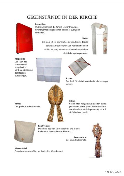 Welche Gegenstände gibt es nur in der katholischen Kirche?