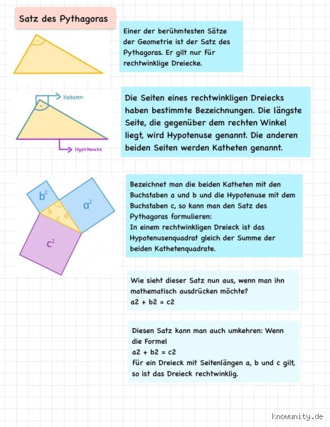 Die berühmte Gleichung: Wie heißen die drei Sätze des Pythagoras wirklich?