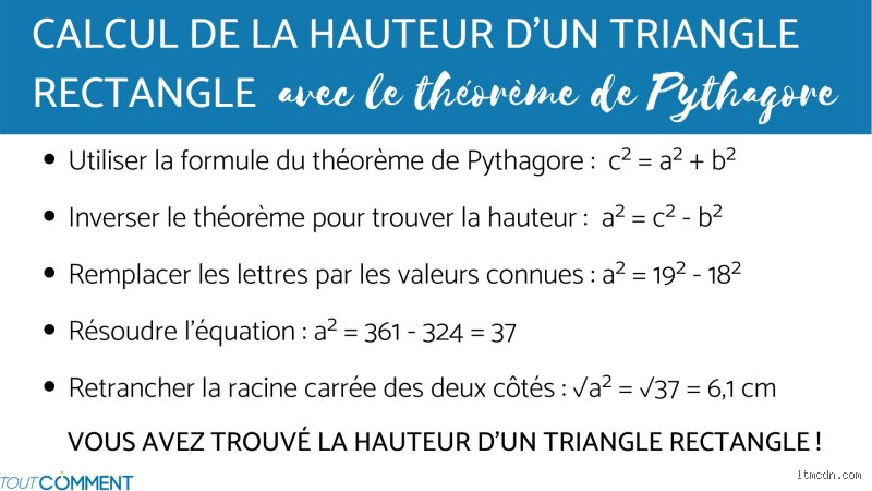 Dévoiler les secrets : Comment calculer la hauteur d'un triangle avec Pythagore, même si les maths te donnent des sueurs froides ?