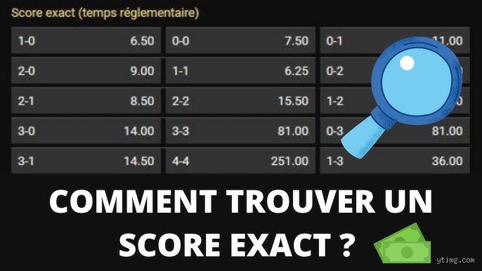 Comment trouver un score exact sur 1xbet ?