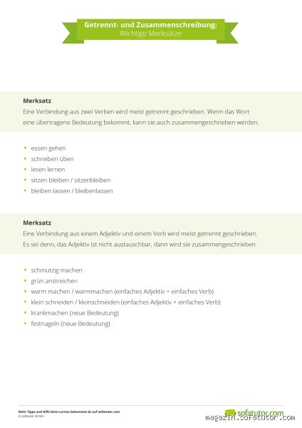 Wann schreibe ich Getrennt oder zusammen?