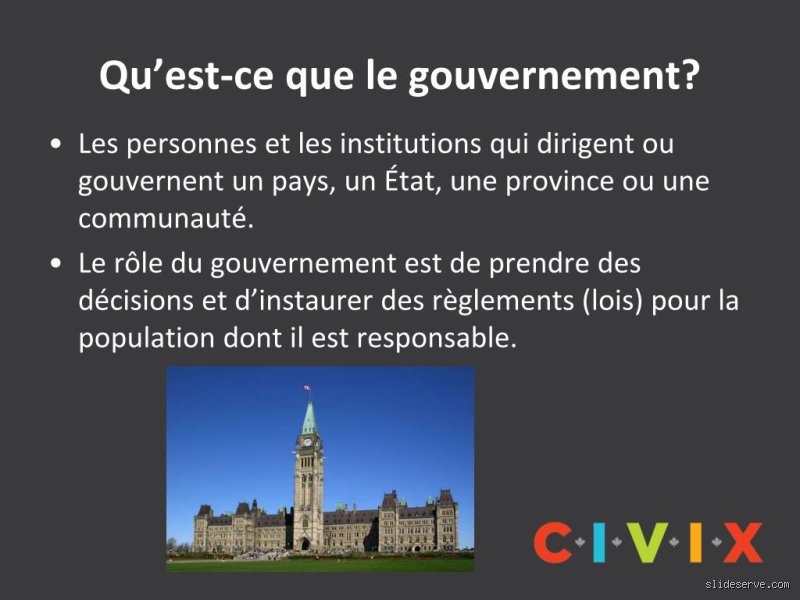 Qu'est-ce que ça veut dire le gouvernement ?