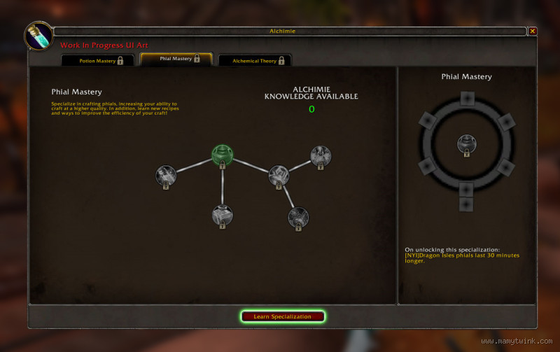Quelle spécialisation alchimie Dragonflight ?