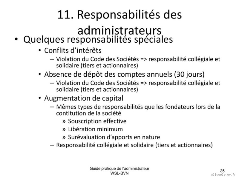 Quelles sont les principales responsabilités d'un administrateur ?
