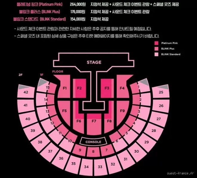 Quel est le prix d'un concert de BLACKPINK ?