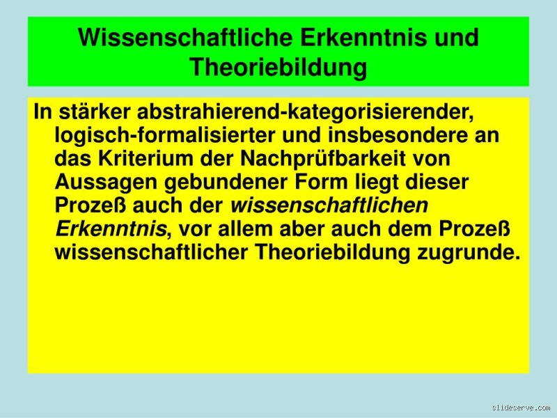 Wann ist eine Erkenntnis wissenschaftlich?