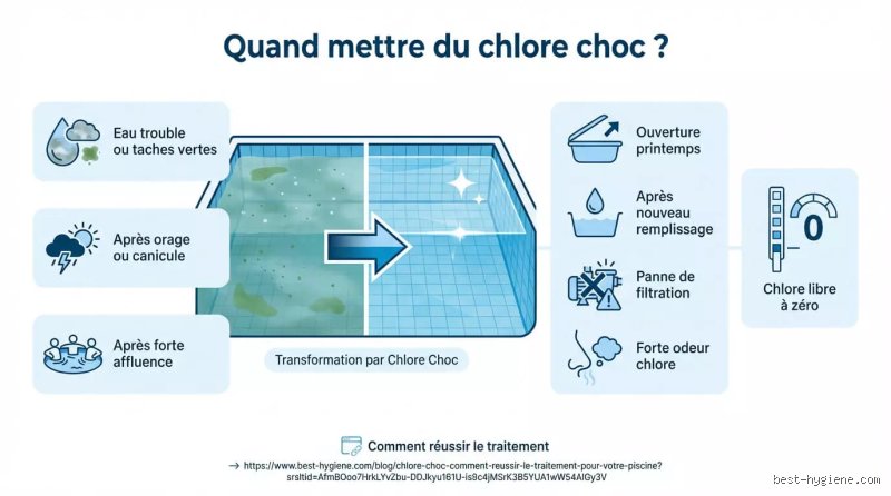 Pourquoi mon taux de chlore est-il nul après un traitement choc ? Comprendre ce phénomène frustrant pour retrouver une eau cristalline