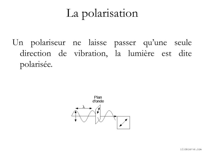 Quel est le but de la polarisation ?