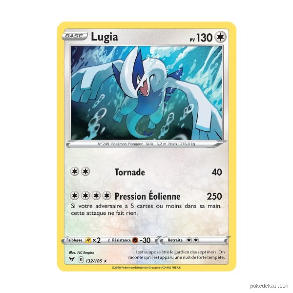 Où trouver Lugia Pokémon Épée ?