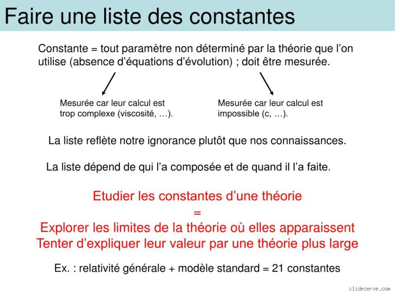 Quelles sont les caractéristiques d'une constante ?