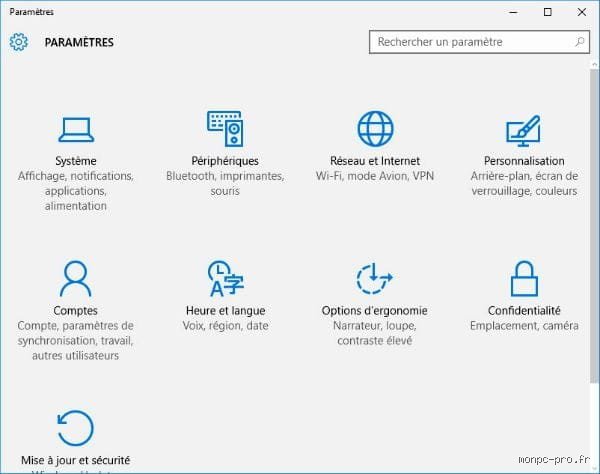 Quels sont les types de paramètres ?