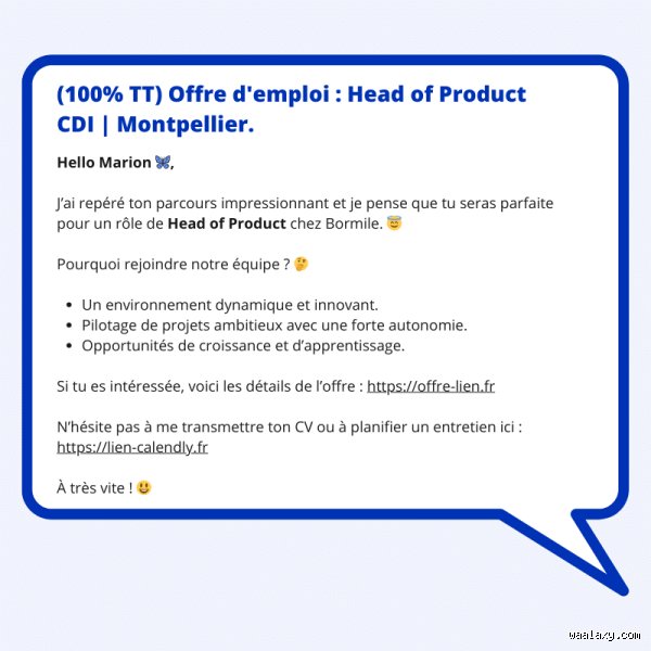Quel message pour postuler à une offre ?