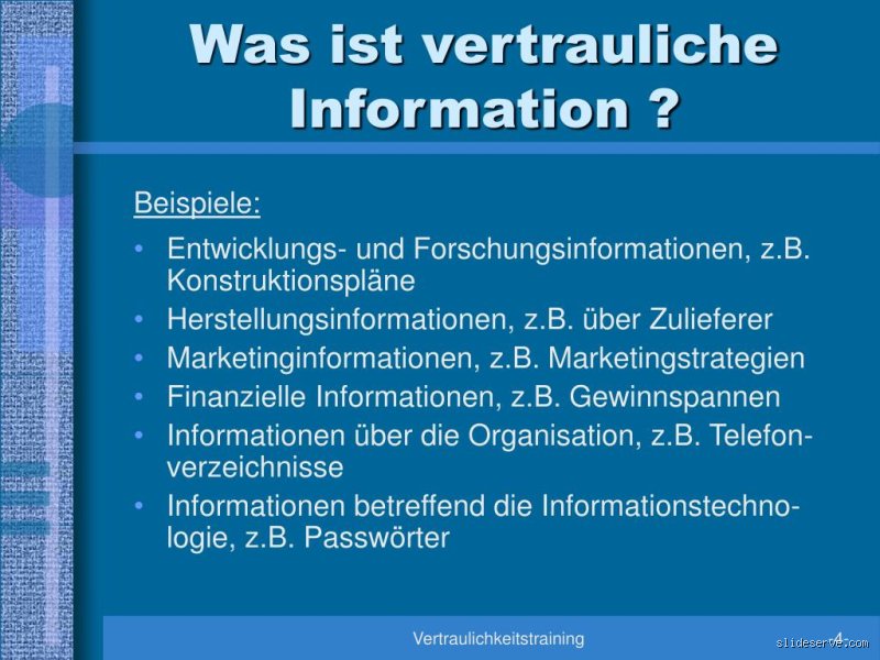 Wann sind Informationen vertraulich?