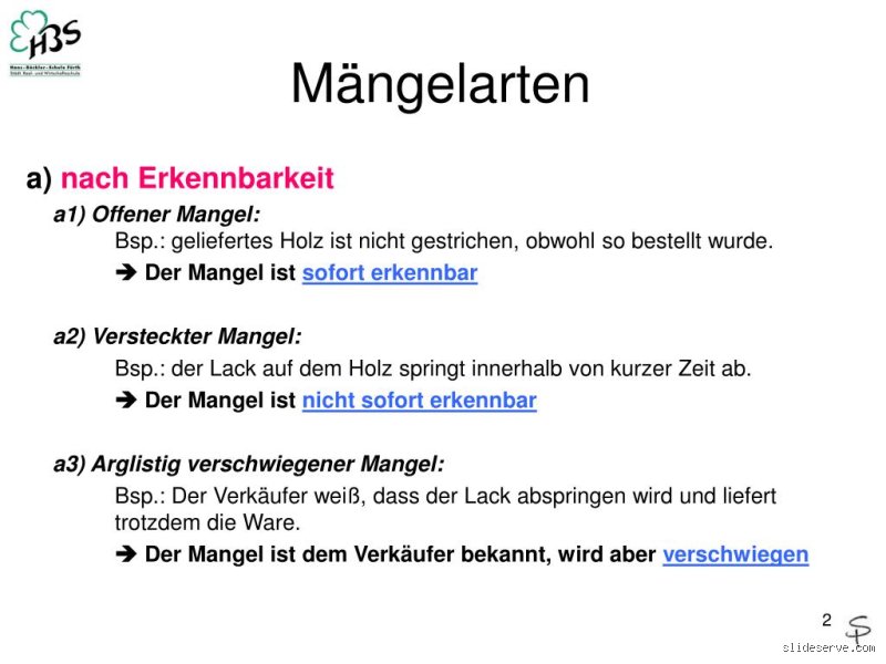 Was gilt als erheblicher Mangel?