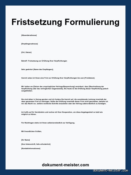 Wie lange Frist setzen?