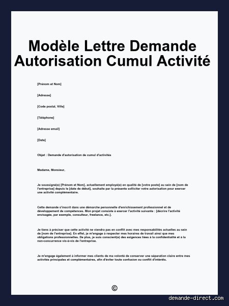 Comment remplir une demande d'autorisation de cumul d'activités