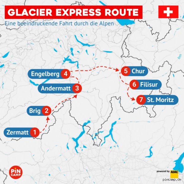 Wo fährt der Glacier Express ab? Startpunkte und Streckenverlauf des langsamsten Schnellzugs der Welt