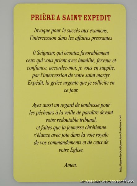 Quelle est la prière à Saint Expédit pour la guérison ?