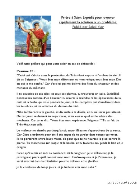 Quelle est la prière à Saint Expédit pour trouver rapidement la solution à un problème et comment l'utiliser efficacement ?