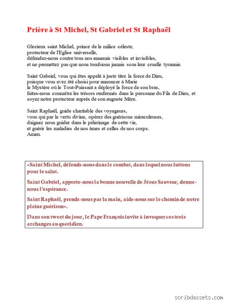 Quelle est la prière à Saint Michel, Saint Gabriel et Saint Raphaël pour obtenir une protection divine immédiate ?