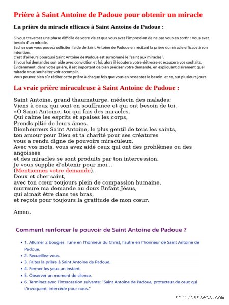 Quelle est la prière urgente miraculeuse à Saint Antoine de Padoue pour retrouver l'espoir immédiatement ?