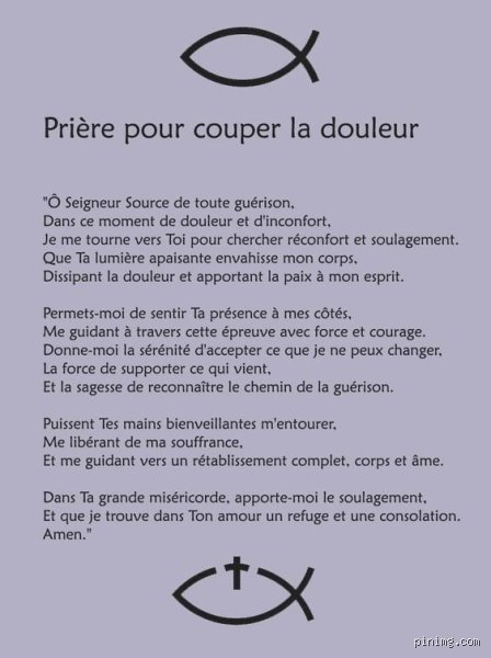 Quelle prière pour enlever la douleur et apaiser le corps instantanément ?