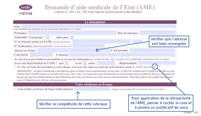 Où envoyer le dossier AME ?