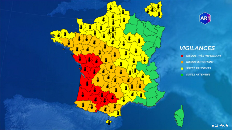 Quels sont les 12 départements en alerte canicule ?