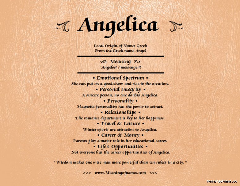 Die Bedeutung des Namens Angelica