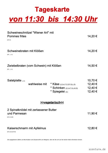 Was bedeutet Tageskarte?