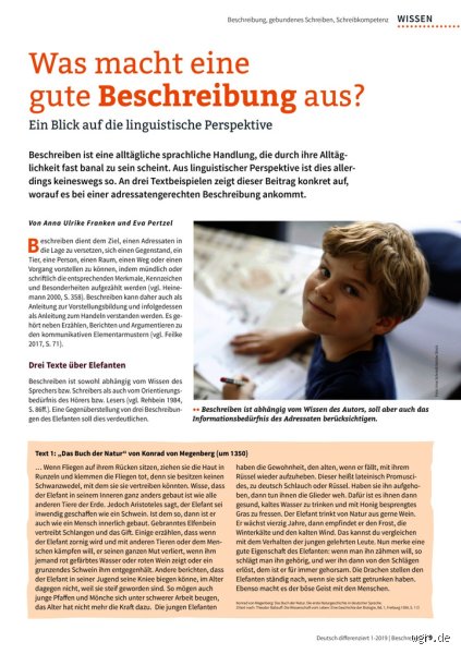Was macht eine gute Beschreibung aus?