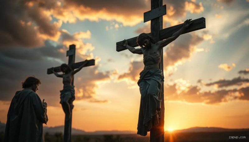 Wie heißen die beiden, die mit Jesus gekreuzigt wurden?