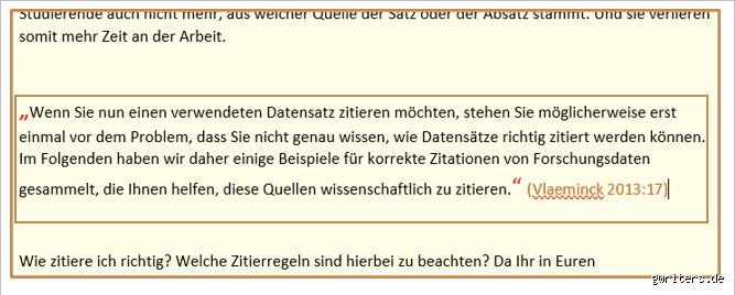 Wie sieht ein Zitat aus?