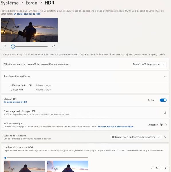 Comment savoir si HDR activé ?