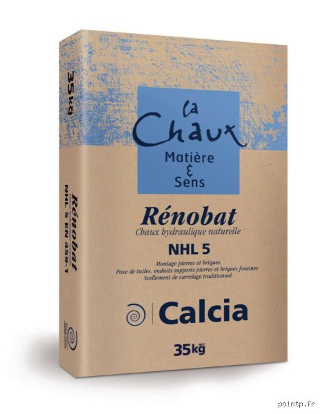 Quel est le volume d'un sac de chaux de 35 kg ?