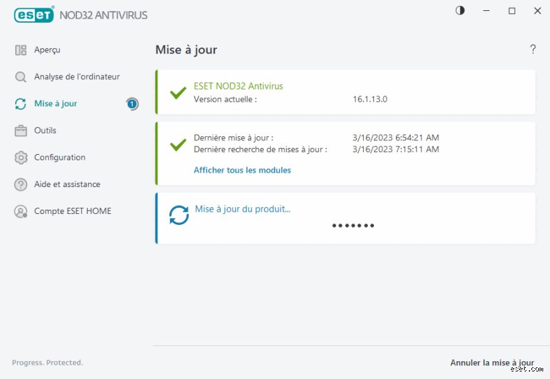 Quelle est la procédure de mise à jour d'un antivirus ?