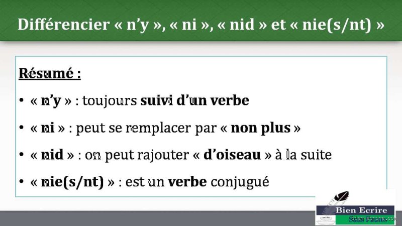 Quand utiliser ni et n'y en français : tout ce qu'il faut savoir