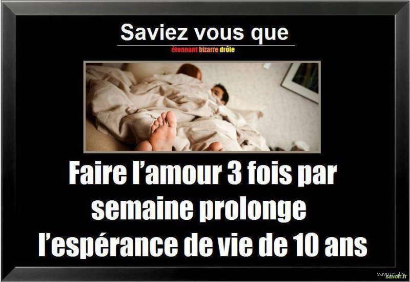 Est-il bon de faire l'amour 3 fois par semaine ?
