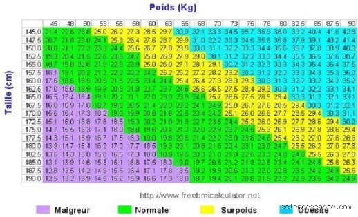 Quelle taille en fonction du poids ?