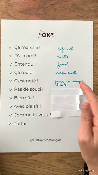 Comment dire ok sans dire ok ?